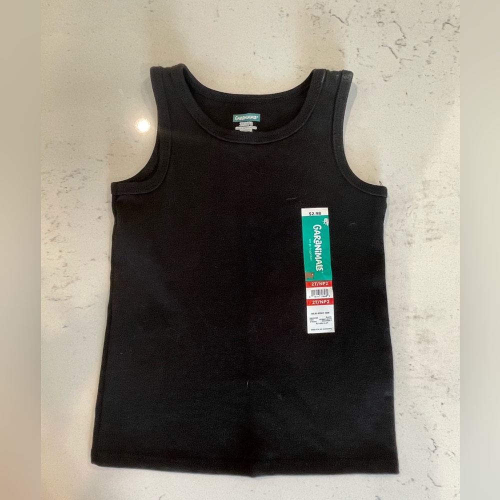 🔴 3 for $15 GARANIMALS Black Tank Top Size 2t NWT